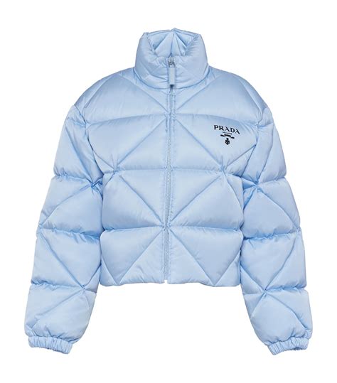 light blue prada puffer jacket|Prada sleeveless puffer jacket.